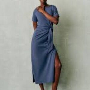 Sezane Pippa Dress Washed Blue Size L